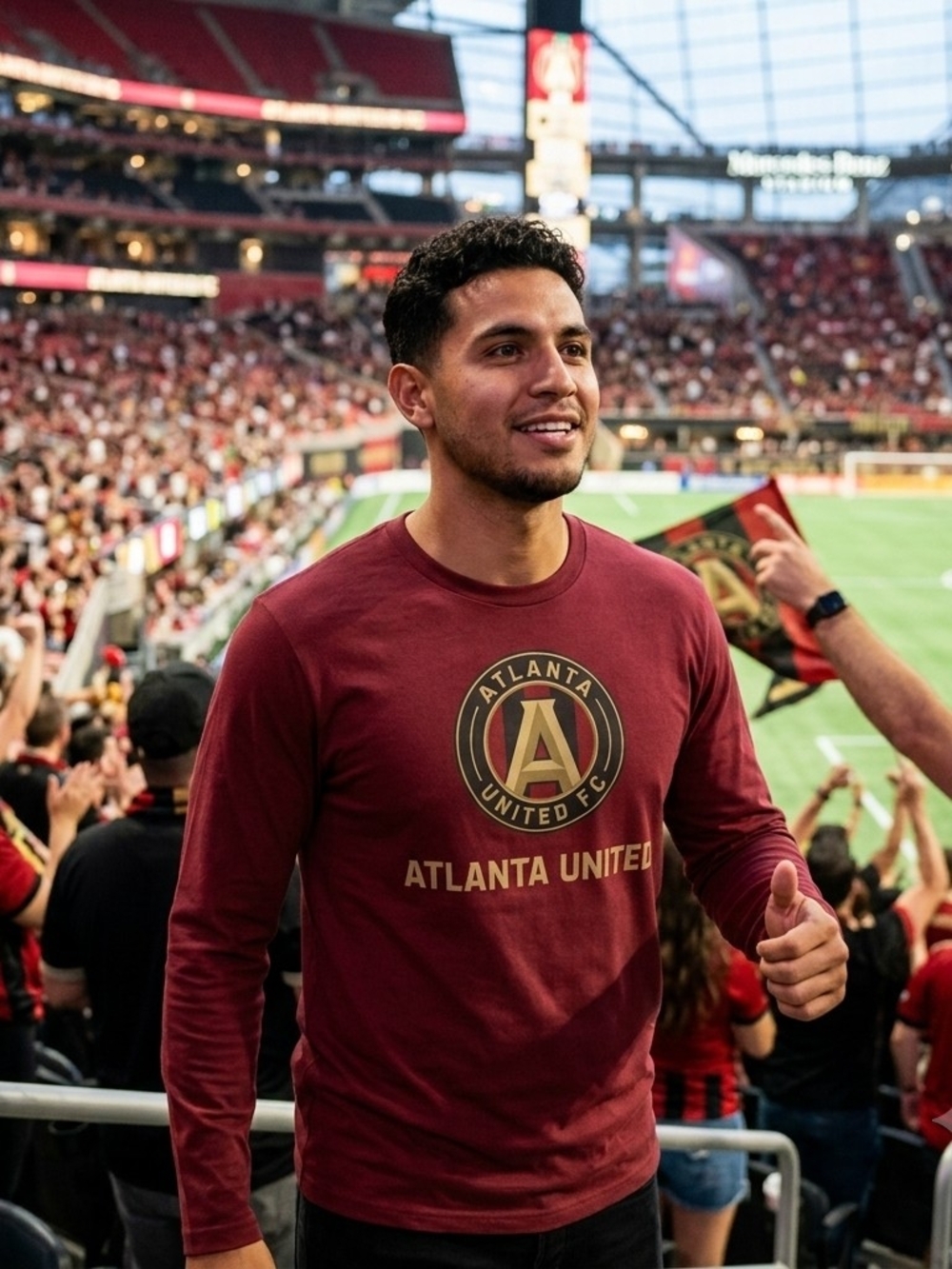 Fanatics Atlanta United FC Men's Long Sleeve Shirt Maroon Small - Picture 3 of 4